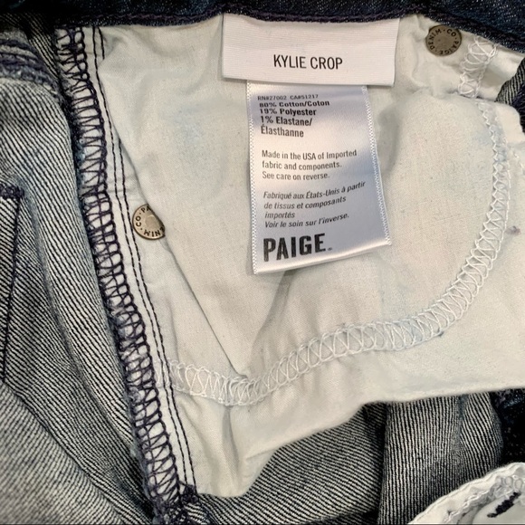 PAIGE Jeans Adult 24 Blue Kylie Crop Medium Wash Cropped Women - Picture 10 of 10